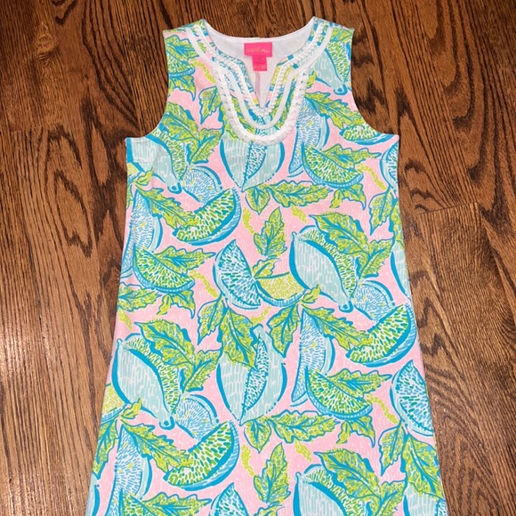 Lilly Pulitzer GIRLS MINI HARPER SHIFT Urchin Pink Vitamin Sea Green L(8-10)&XL - Picture 1 of 6
